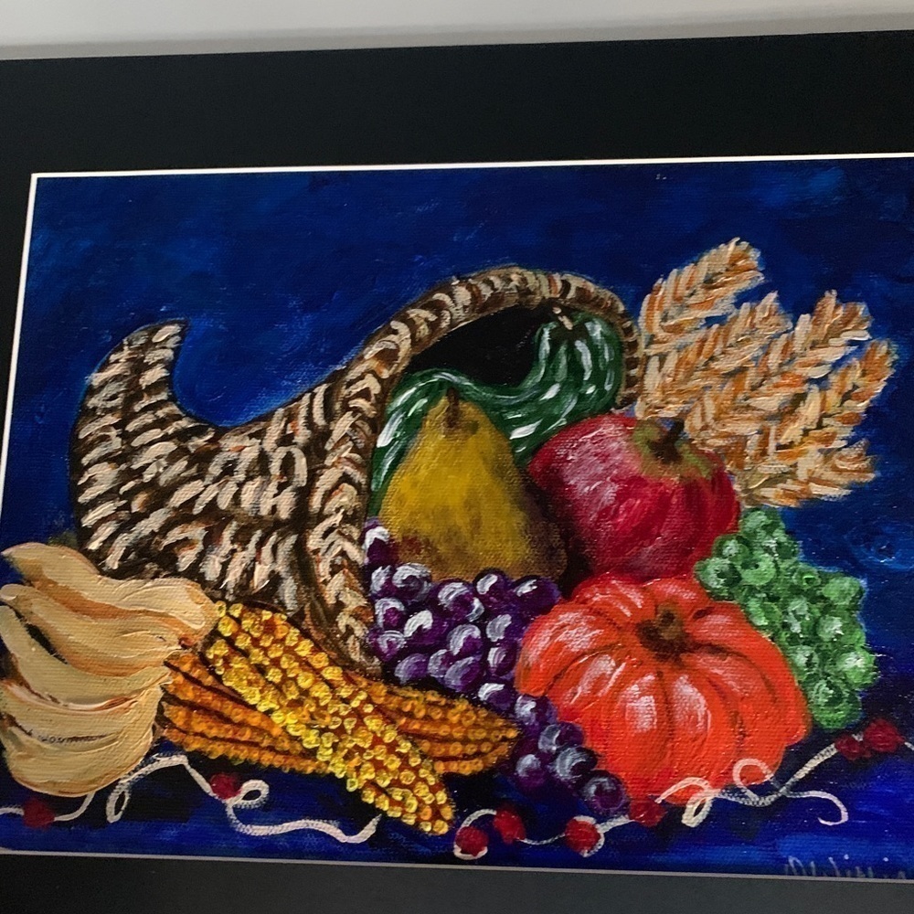 Original Acrylic Artwork Thanksgiving Cornucopia - Picture 6 of 12